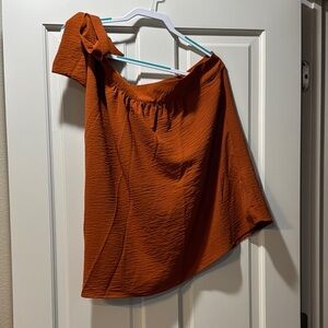 Rust Orange One-Shoulder Top